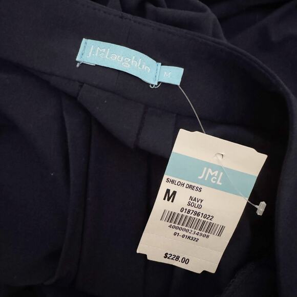 J. MCLAUGHLIN Shiloh Jersey Midi Dress Navy Blue Medium M - Picture 9 of 10
